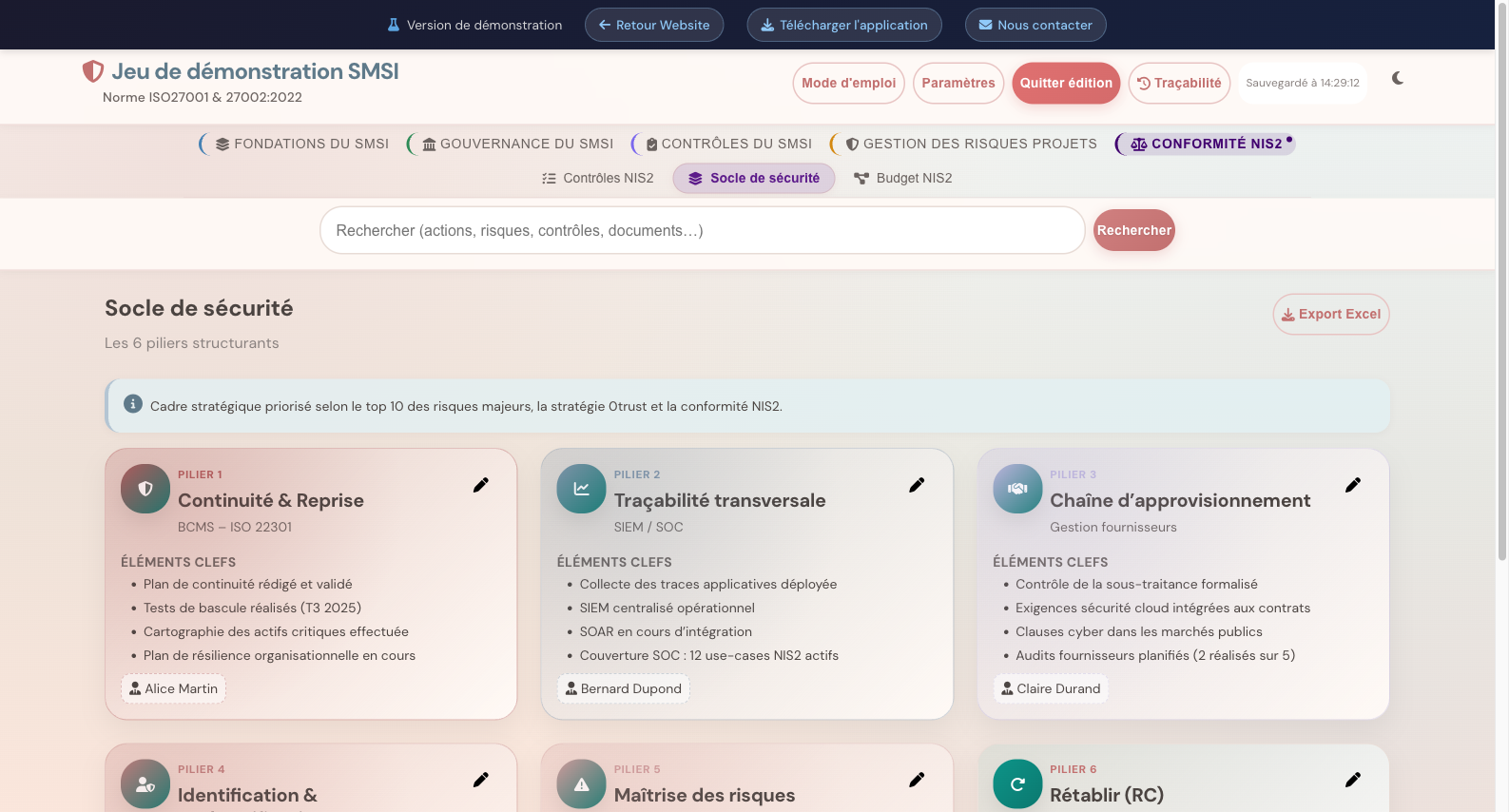 Socle de sécurité NIS2 — 5 piliers structurants