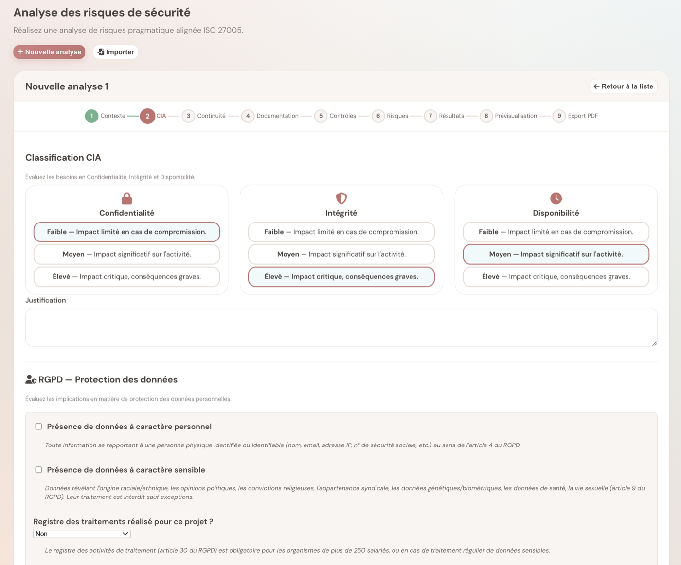 Analyse de risques - CIA