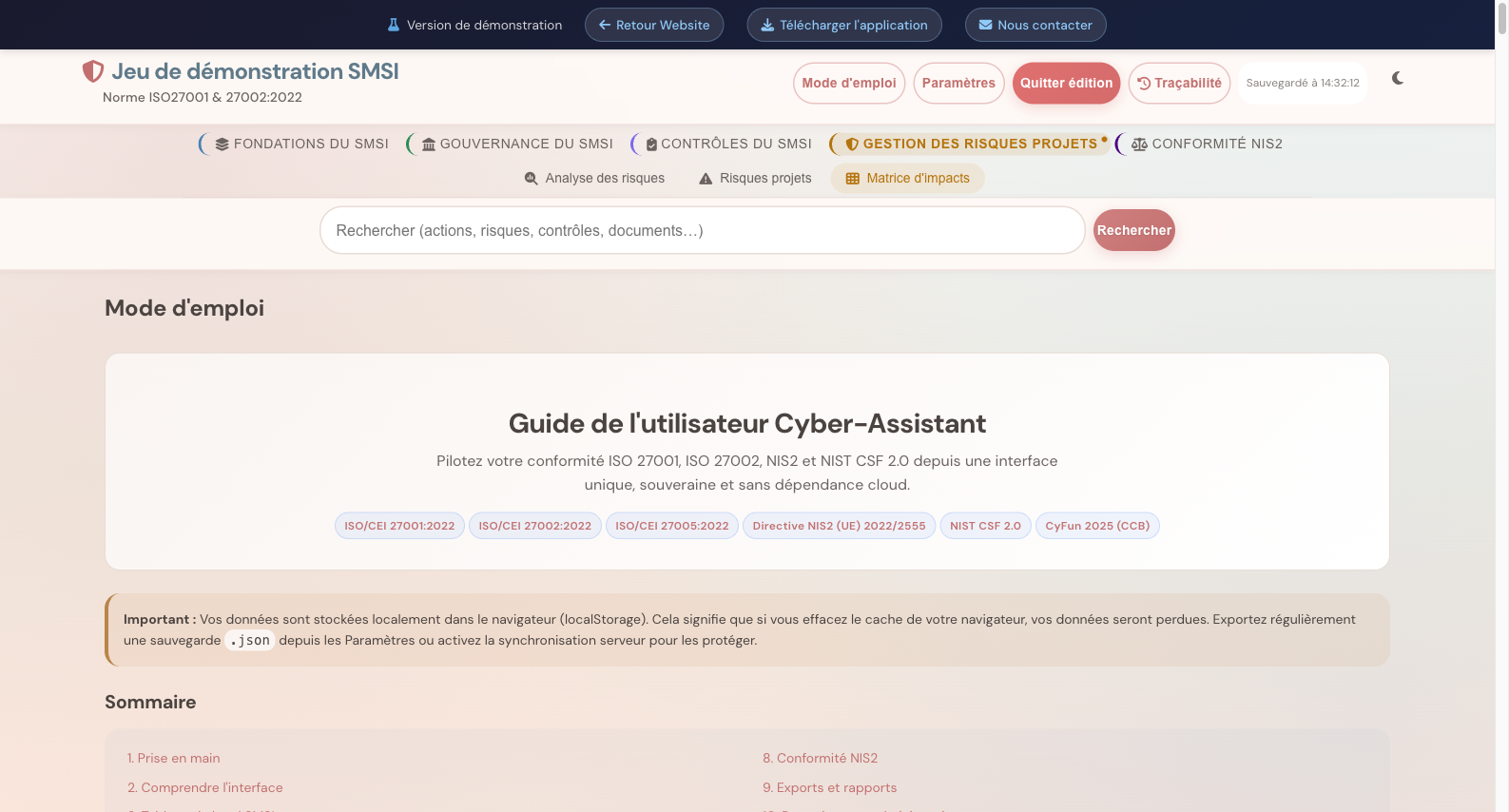 Assistant de configuration du mode serveur